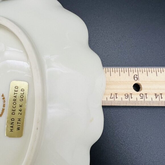 Vintage Lenox Leaf Dish Hand Painted 24K Gold TrimBone China Trinket Candy 7.5” - Picture 7 of 7